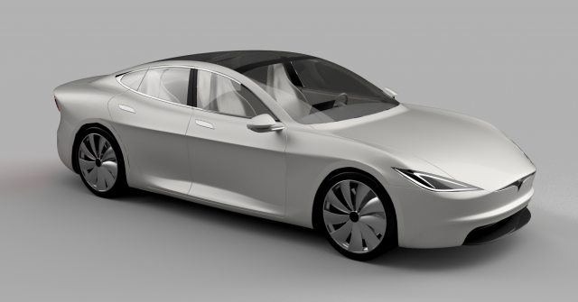 tesla Model 3D .c4d .max .obj .3ds .fbx .stl .blend 