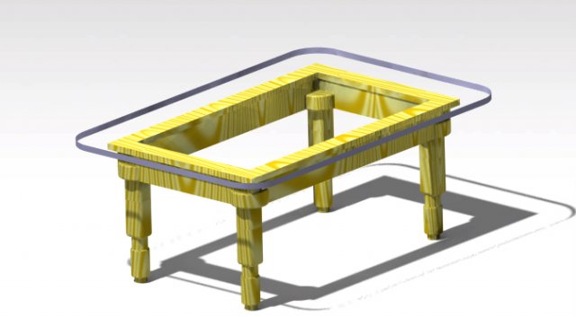 glass table 3D Model .c4d .max .obj .3ds .fbx .stl .blend 