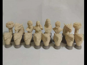 Chess pieces based on the songs of ice and fire by george martin game of thrones 3D 프린트 모델