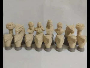 Chess pieces based on the songs of ice and fire by george martin game of thrones 3D Print Model