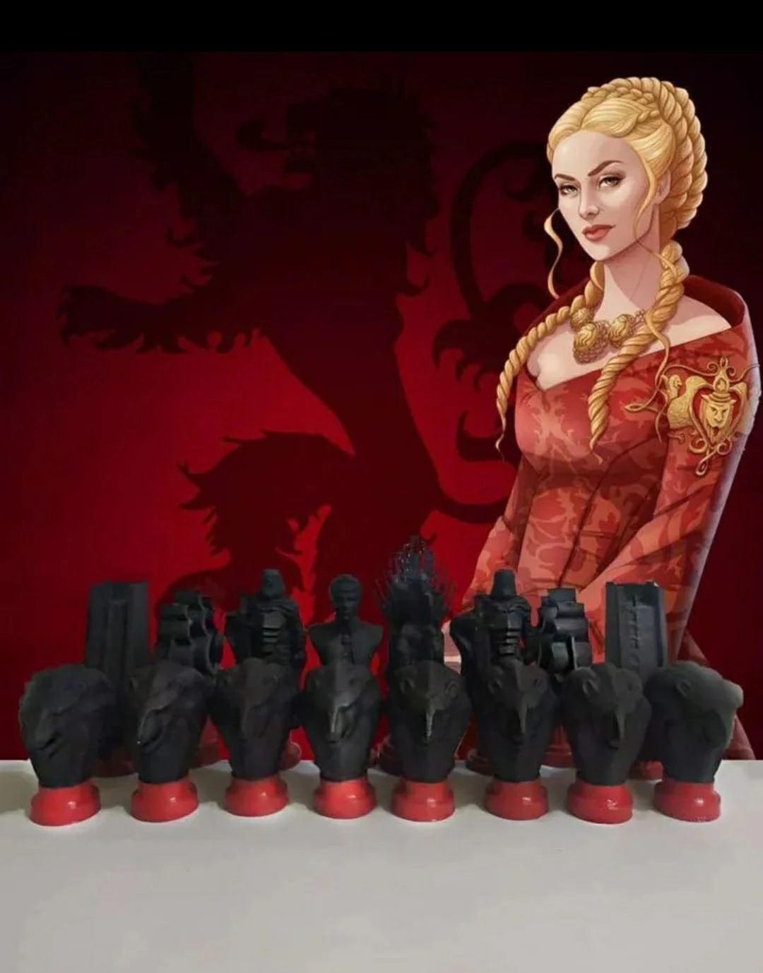 Chess pieces based on the songs of ice and fire by george martin game of thrones 3D Print Model .c4d .max .obj .3ds .fbx .stl .blend 
