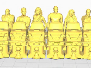 तेज़ और उग्र शतरंज के मोहरे 3D प्रिंट मॉडल