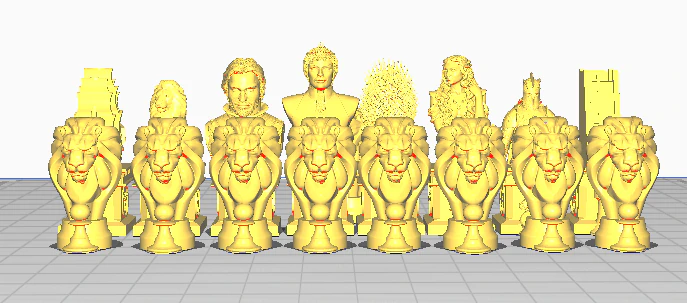 Chess set game of thrones black side 3D Print Model .c4d .max .obj .3ds .fbx .stl .blend