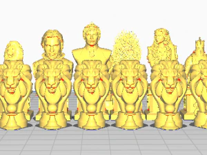 Chess set game of thrones black side 3D printmodel