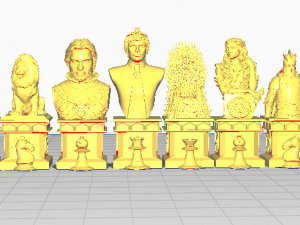 Chess set game of thrones black side Modelo de Impressão 3D