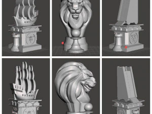 Chess set game of thrones black side 3D Print Model