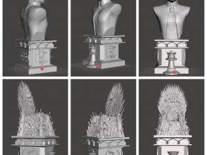 Chess set game of thrones black side Modelo de Impressão 3D
