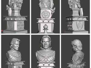 Chess set game of thrones black side Modelo de Impressão 3D