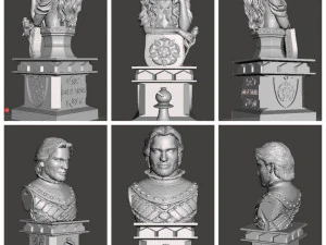 Chess set game of thrones black side 3D Print Model