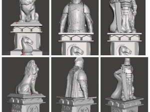 Chess set game of thrones black side Modelo de Impressão 3D