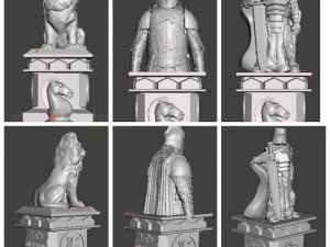 Chess set game of thrones black side 3D Print Model