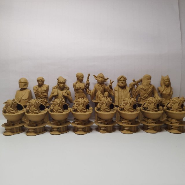 Chess pieces star wars characters added 3D printmodel .c4d .max .obj .3ds .fbx .stl .blend 