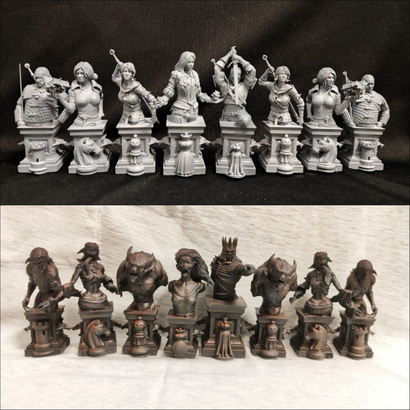 Chess pieces The witcher side is white Modelo de impresión 3D .c4d .max .obj .3ds .fbx .stl .blend