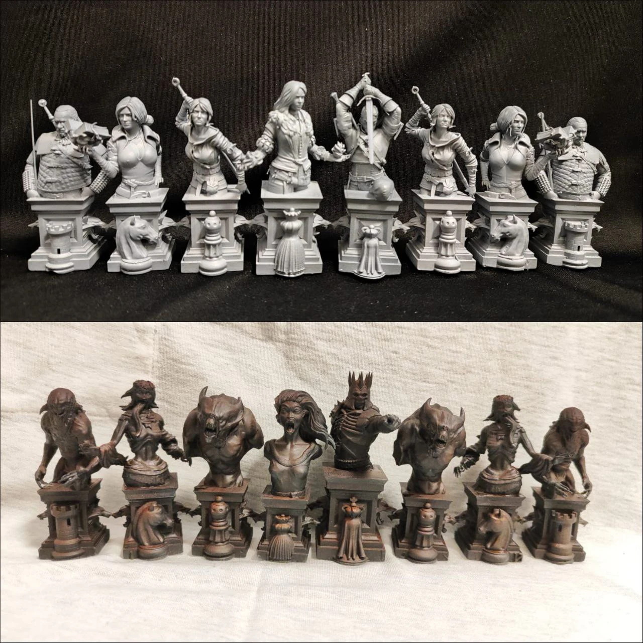 Chess pieces The witcher side is white 3D Print Model .c4d .max .obj .3ds .fbx .stl .blend
