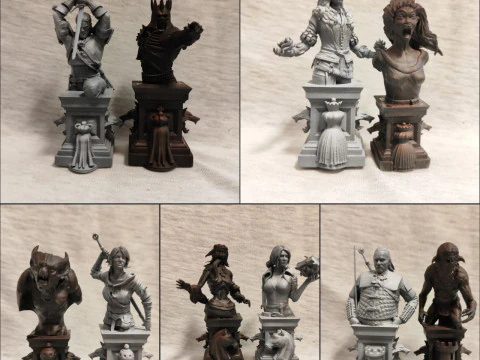 Chess pieces The witcher side is white 3D Print Model