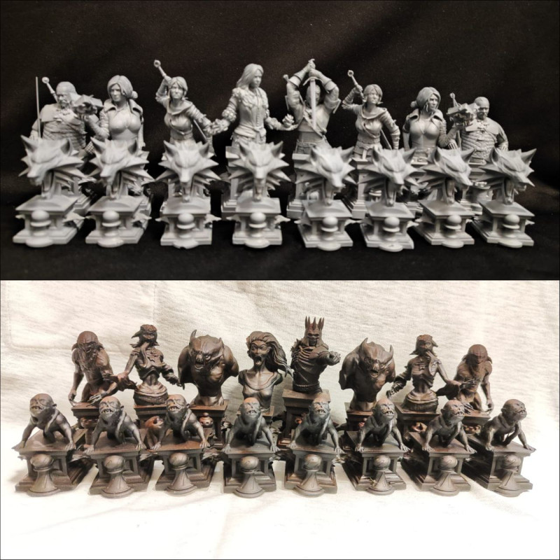 The Witchers chess pieces are the black side monsters Modelo de Impressão 3D .c4d .max .obj .3ds .fbx .stl .blend 