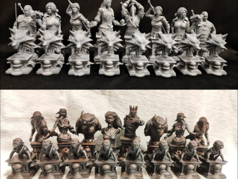 The Witchers chess pieces are the black side monsters Modelo de Impressão 3D