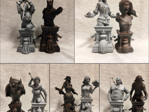 The Witchers chess pieces are the black side monsters Modelo de Impressão 3D