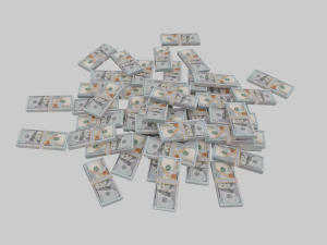 pile of stacks of 100 dollars bill Model 3D