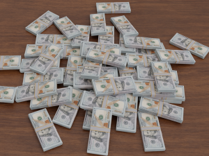 pile of stacks of 100 dollars bill 3Dモデル