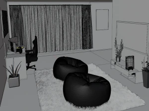 3d gaming room 3D Model