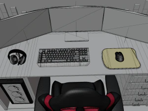 3d gaming room 3D Model