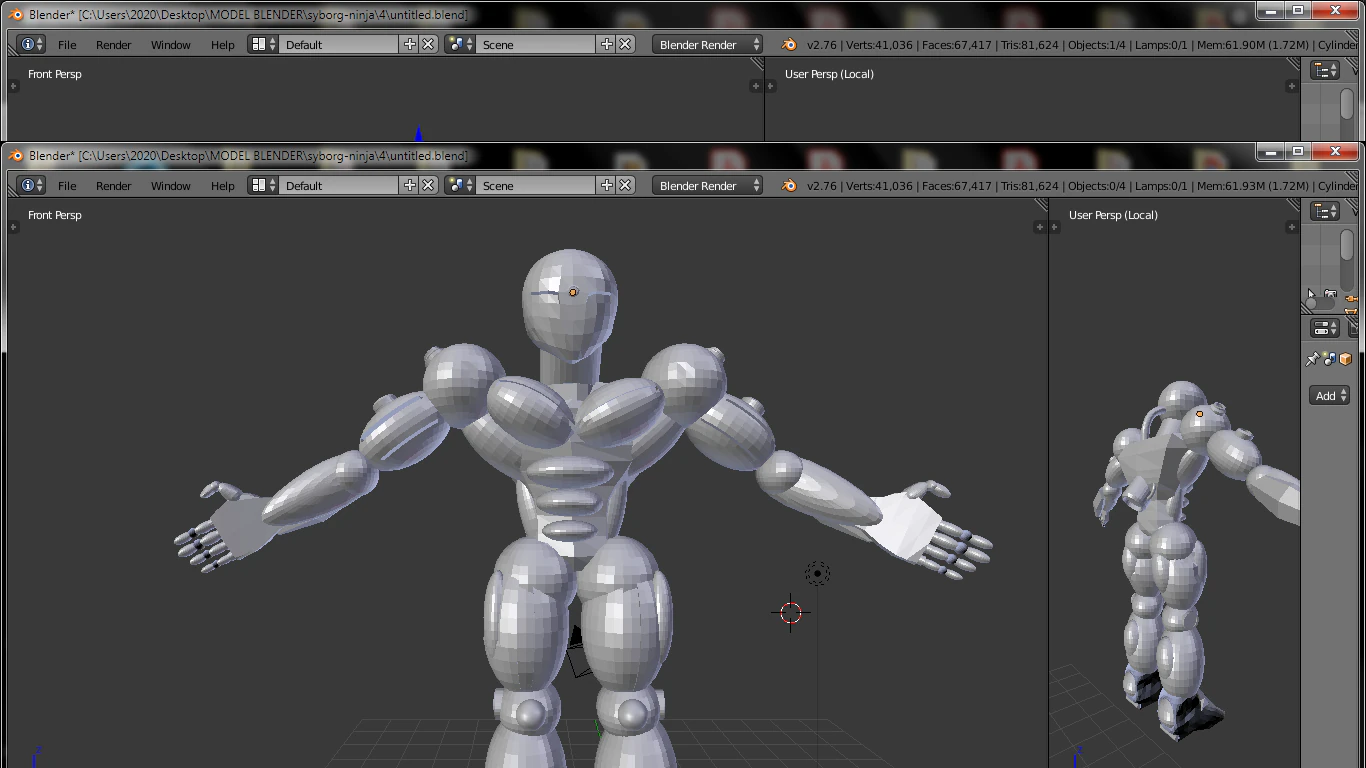 cyborg-fighter 3D Model .c4d .max .obj .3ds .fbx .stl .blend 