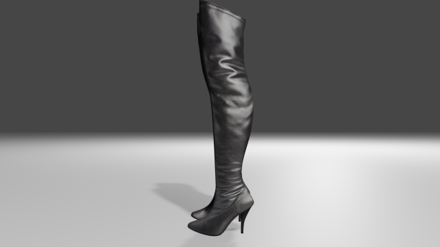 female leather boots - woman shoes 3D Model .c4d .max .obj .3ds .fbx .stl .blend 