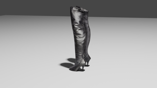 female leather boots woman shoes 3D in 3DExport