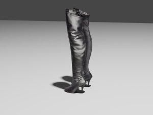 female leather boots - woman shoes 3D Model