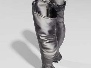 female leather boots - woman shoes 3D Model