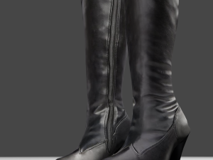 female leather boots - woman shoes 3D Model