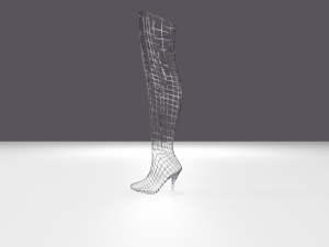 female leather boots - woman shoes 3D Model