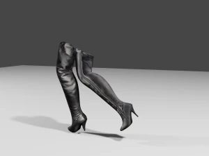 stivali di pelle femminili - scarpe da donna Modello 3D