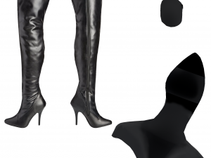 female leather boots - woman shoes 3D Model