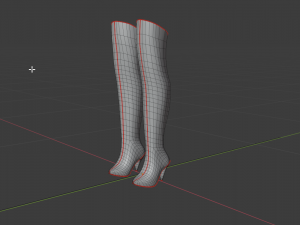 female leather boots - woman shoes 3D Model