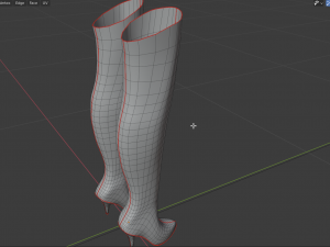 female leather boots - woman shoes 3D Model