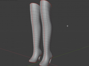 female leather boots - woman shoes 3D Model