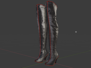 female leather boots - woman shoes 3D Model
