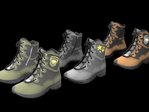 military boots - army shoes 3D मॉडल