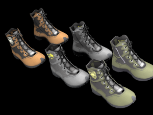 military boots - army shoes Modelo 3D
