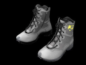 military boots - army shoes Modelo 3D