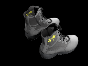 military boots - army shoes Modelo 3D