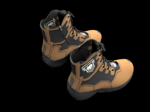 military boots - army shoes Modelo 3D