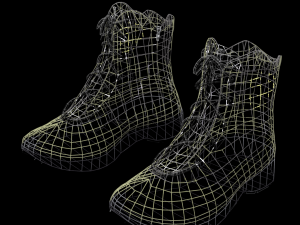 military boots - army shoes Modelo 3D