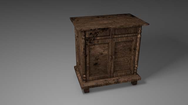 bedside table 3D Model .c4d .max .obj .3ds .fbx .stl .blend 