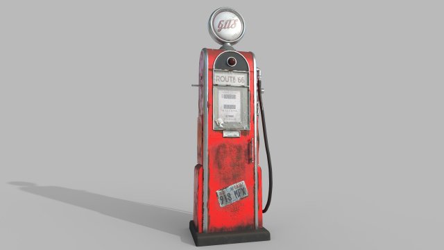 old retro gas station - gas station low poly low-poly 3D Model .c4d .max .obj .3ds .fbx .stl .blend 
