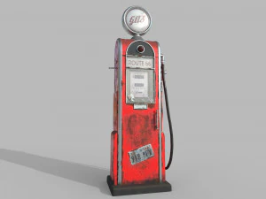 old retro gas station - gas station low poly low-poly 3D Model