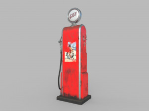 old retro gas station - gas station low poly low-poly 3D Model
