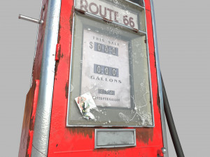 old retro gas station - gas station low poly low-poly 3D Model